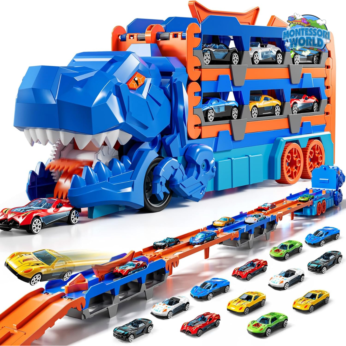Montessori DinoTrack™ – Car Track and Parking Garage