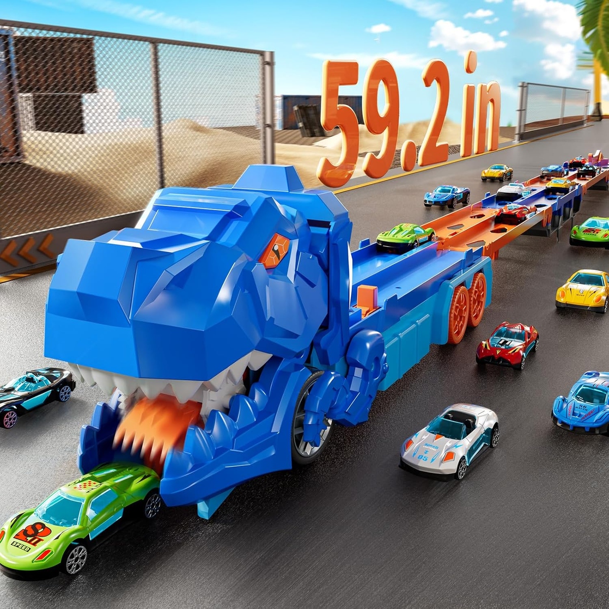 Montessori DinoTrack™ – Car Track and Parking Garage