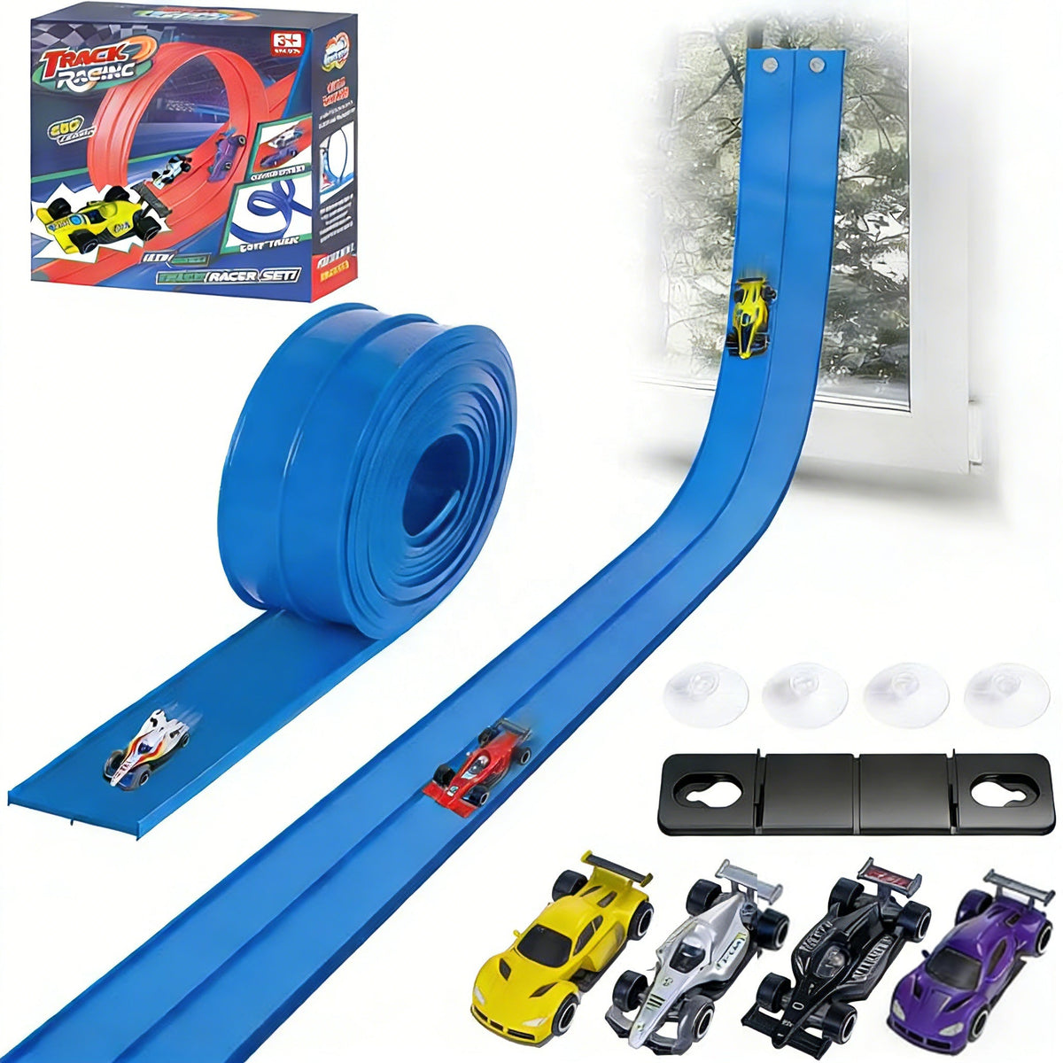 Montessori FlexTrack™ – Flexible Car Track +4 FREE Cars
